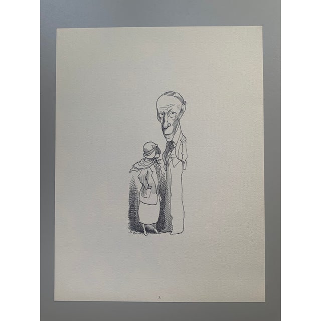 Cream 1964 Print Portfolio of Literary Caricatures by David Levine - Set of 17 For Sale - Image 8 of 18
