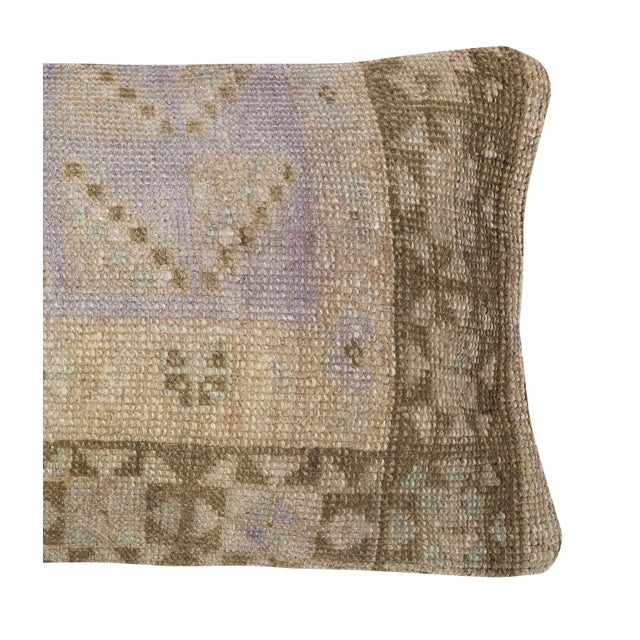 Traditional 13"x24" Turkish Rug Throw Pillow. Handmade Cushion Cover. Vintage Toss Pillow For Sale - Image 3 of 4