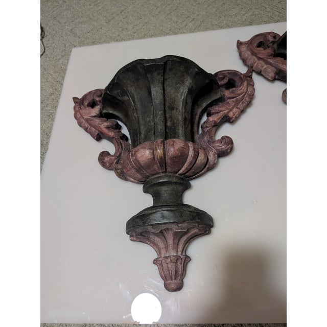 Mid 20th Century French 19th Century Style Wall Planter Sconce a Pair For Sale - Image 5 of 12