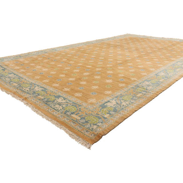 76683 Vintage Portuguese Rug, 08'10 x 14'10. This exquisite vintage Portuguese rug, meticulously hand-knotted from fine...