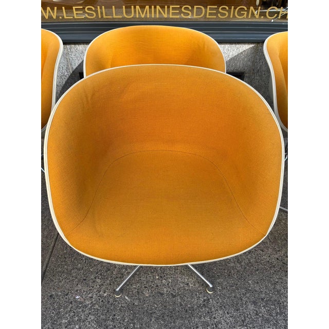 1970s Lafonda Armchairs in Orange Fabric with Chrome Legs by Charles and Ray Eames for Vitra, 1970s, Set of 6 For Sale - Image 5 of 10