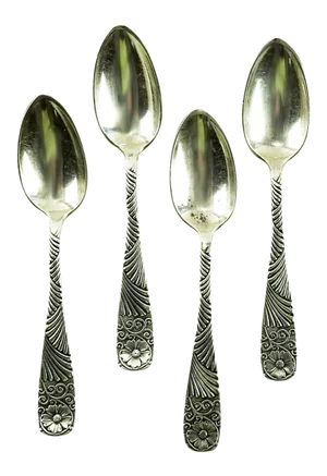 Silverplate Rogers Daisy Demitasse Spoons - Set of 4