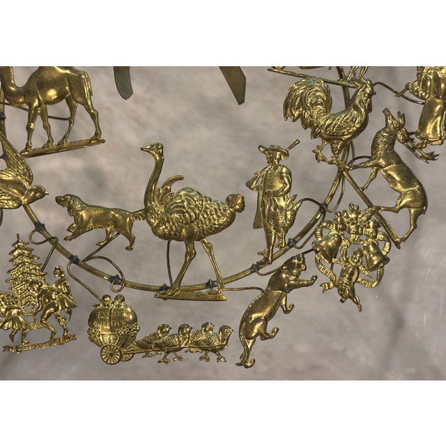 Brass Vintage Petite Choses Brass Holiday Wreath For Sale - Image 8 of 13