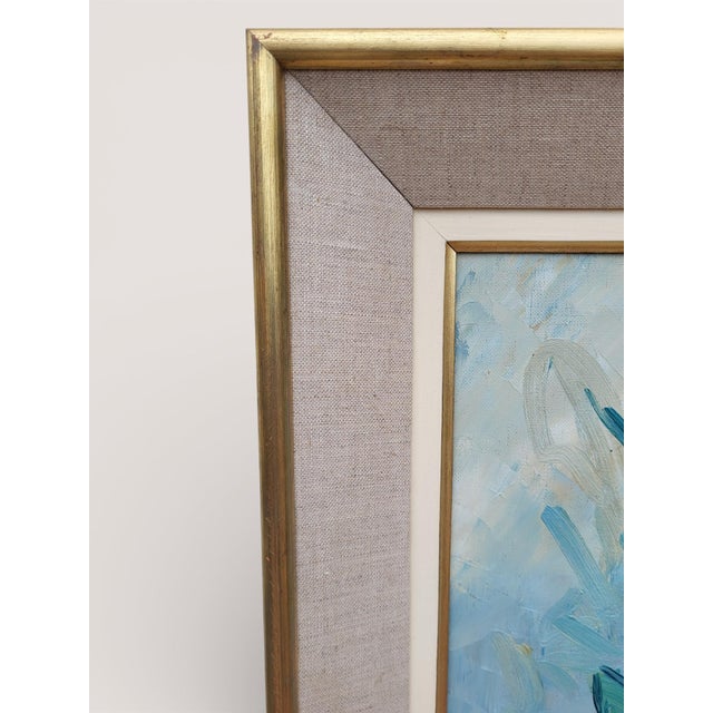 Modern Fernand Rolland, Bouquet of Dahlias, 1961, Oil, Framed For Sale - Image 3 of 9