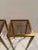 Midcentury Modern Tall Aged Brass & Smokey Glass End Tables or Stands -a Pair For Sale - Image 12 of 14