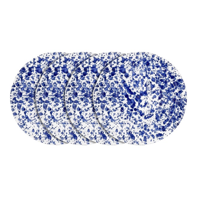 Taverna Speckled Soup Bowl, Cobalt/White, Set of 4 For Sale