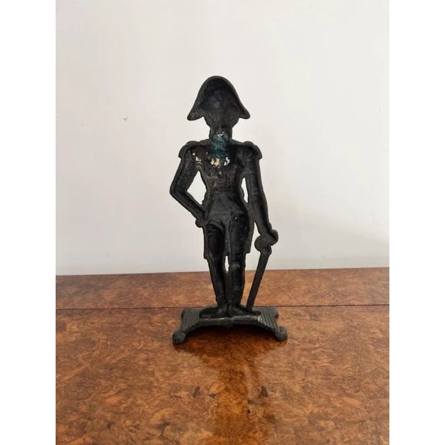 Antique Victorian Cast Iron Door Stop in the Form of Lord Nelson, 1880s For Sale - Image 4 of 8