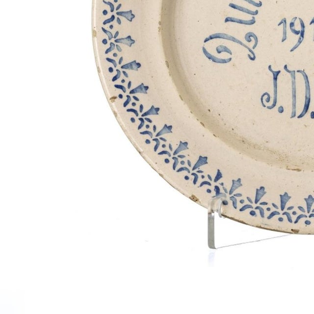 Mid-20th Century Portuguese Earthenware Talking Plate For Sale - Image 3 of 6