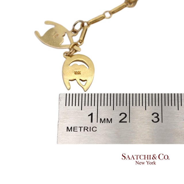 Vintage Estate 10k(417) Yellow Gold Charm Bracelet For Sale - Image 13 of 13