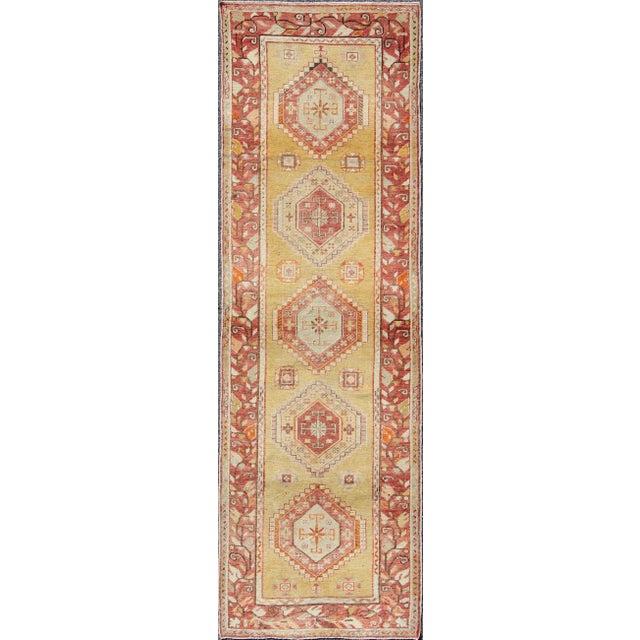 Brown Vintage Turkish Oushak Runner - 3'2 X 10' For Sale - Image 8 of 8