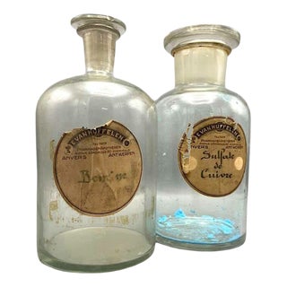 Antique Pharmacy Storage Jars, 1890s, Set of 2 For Sale