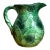 Vintage Green Leaf Motif Ceramic Pitcher For Sale