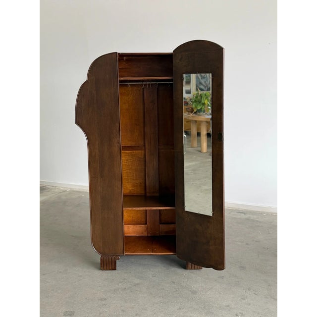 1950s Art Deco Walnut Armoire For Sale In Los Angeles - Image 6 of 17