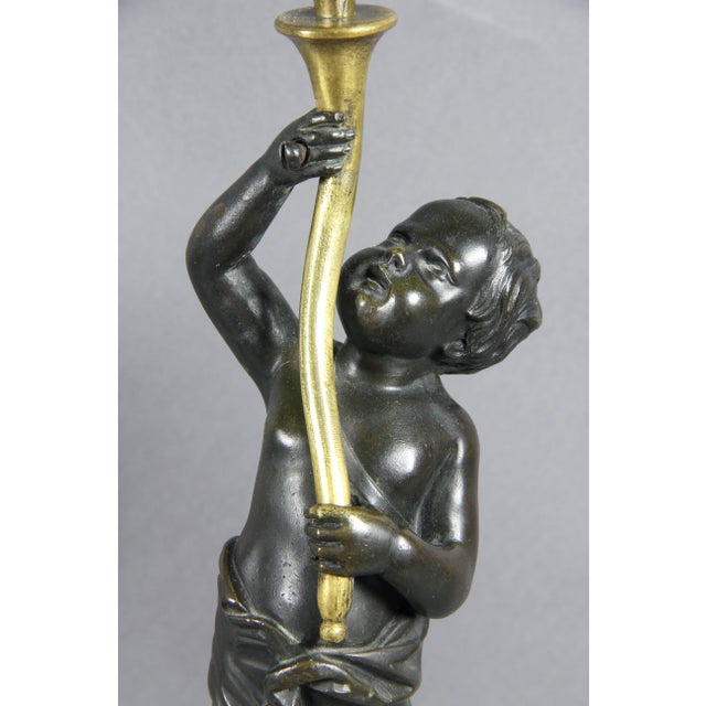 Louis Philippe Louis Philippe Bronze and Marble Candelabra - a Pair For Sale - Image 4 of 9