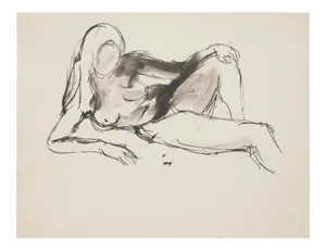 8 Original Nude Pen, Pencil and China Ink Drawings by French Master 20th Century Mid 20th Century