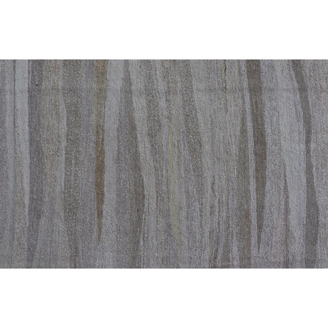 Textile Keivan Woven Arts Large Modern Turkish Flat-Weave in White & Neutral Tone 11'2 X 14'1 For Sale - Image 7 of 12