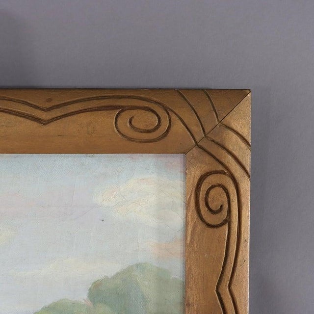 1930s Antique Oil on Canvas Landscape “Summer” by Erna Lange C1930 For Sale - Image 5 of 8