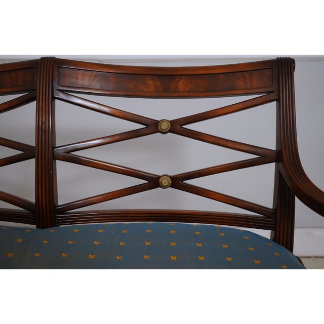 Theodore Alexander Theodore Alexander Mahogany Regency Cane Seat Settee For Sale - Image 4 of 18