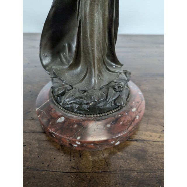 Art Nouveau Spelter Oil Lamps, Set of 2 For Sale - Image 6 of 8