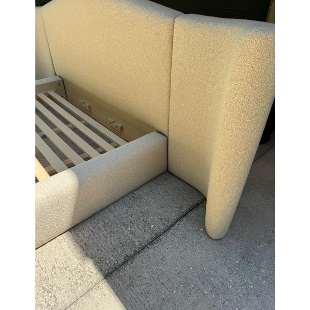 Caracole Luna Winged Upholstered Platform King Bed For Sale - Image 10 of 12