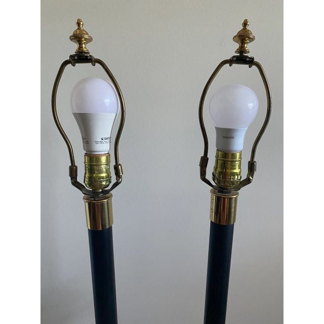 Gold Mid 20th Century Frederick Cooper Hollywood Regency Palm Tree Table Lamps - a Pair For Sale - Image 8 of 11