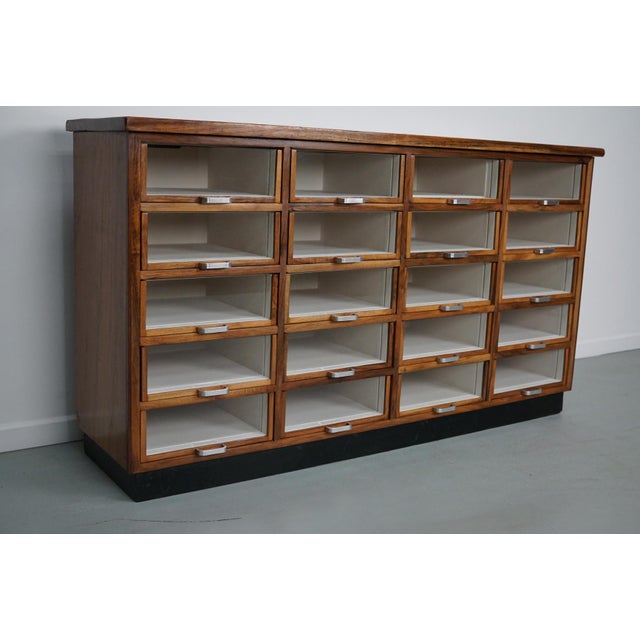 Vintage Dutch Walnut Haberdashery Shop Cabinet, 1950s For Sale - Image 9 of 15
