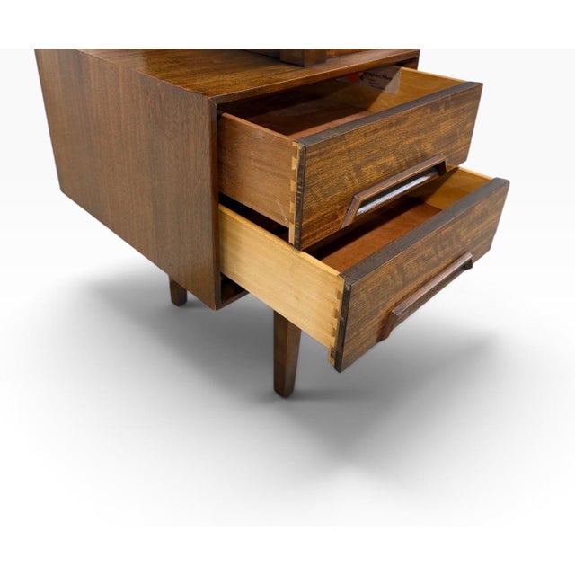 Mid-Century Modern Drexel Perspective for Milo Baughman Walnut Desk Vanity Via For Sale - Image 9 of 11