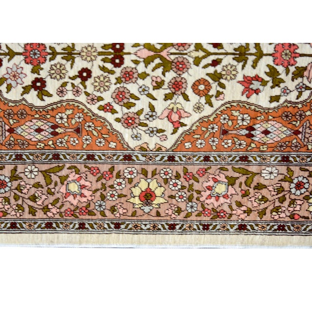 Late 20th Century Vintage Silk Turkish Hereke Rug For Sale - Image 5 of 11