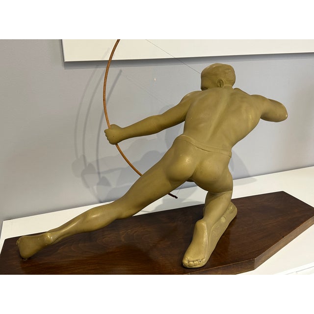 Melani, Large Art Deco Archer Sculpture, 1930, Plaster For Sale - Image 9 of 18