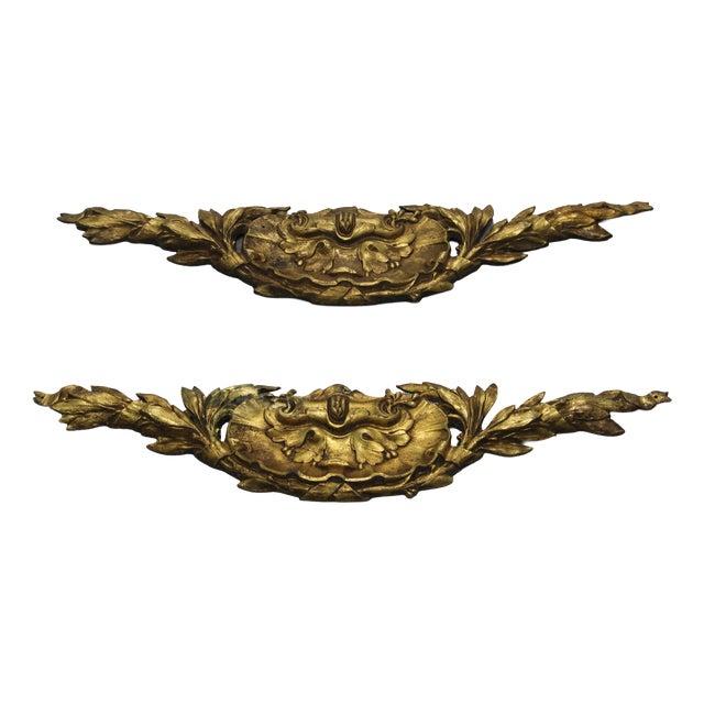 Gilt Bronze Furniture Pediments, 1890s, Set of 2 For Sale