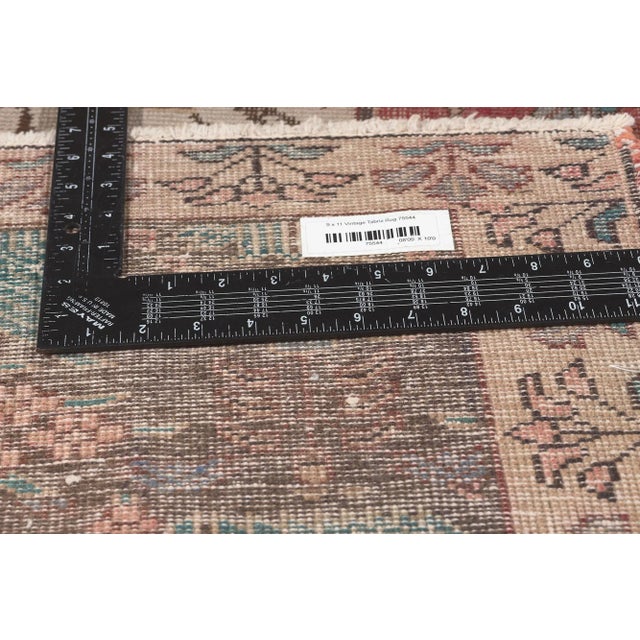 Mid 20th Century Rustic Vintage Persian Tabriz Rug - 08'09 X 10'09 For Sale In Dallas - Image 6 of 9