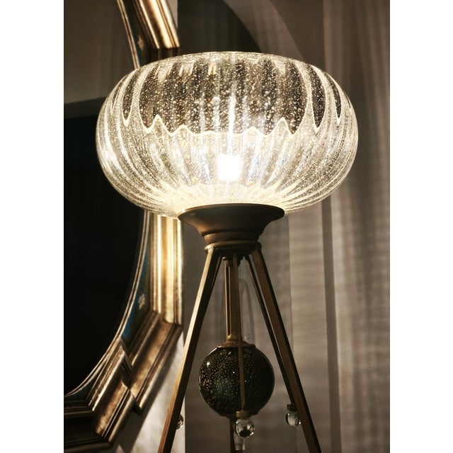 Italian Table Lamp in Hand-Blown Gold-Fleck Glass from Gallo, Tuscany, 2000s For Sale - Image 4 of 11