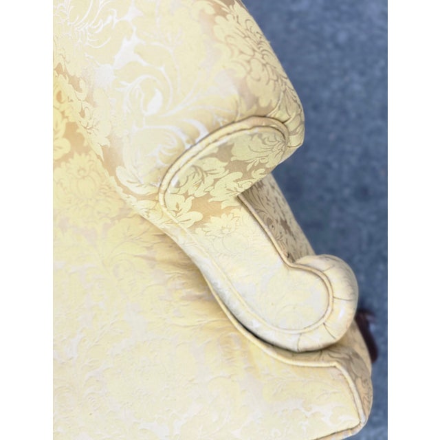 Vintage Queen Anne High Wingback Armchair For Sale - Image 12 of 14