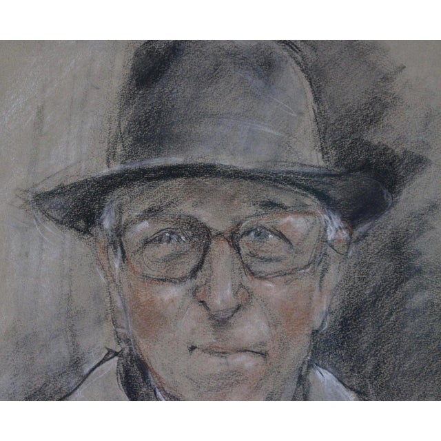 Japanese School Artist, Portrait of a Gentleman in Montmartre, Paris, 1972, Mixed Media on Paper For Sale - Image 6 of 15