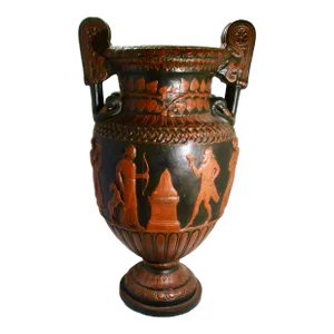 Large Decorator Urn in Plaster and Polychrome