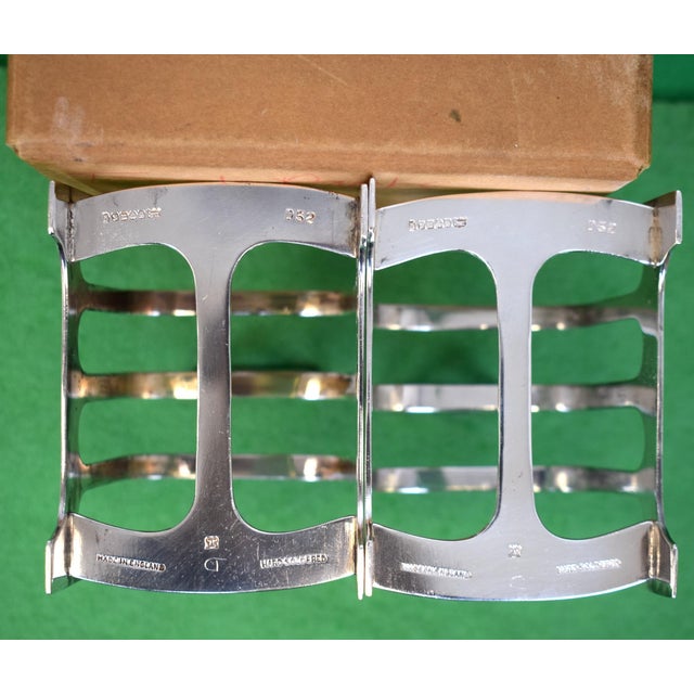 Asprey Bond Street London Pair X Silver Plate C1920s Toast Racks For Sale - Image 4 of 6
