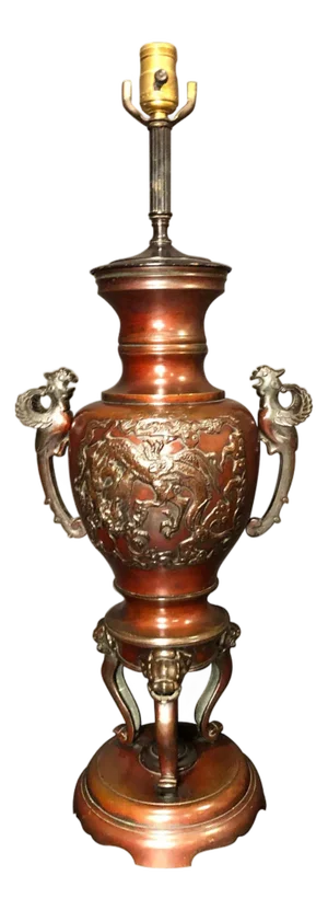 Late 19th Century 19th Century Chinese Bronze Urn as Lamp