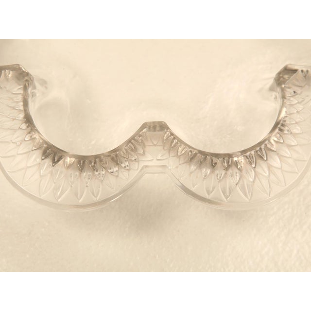 French Vintage French Lalique Crystal Scalloped Bowl-Signed For Sale - Image 3 of 5