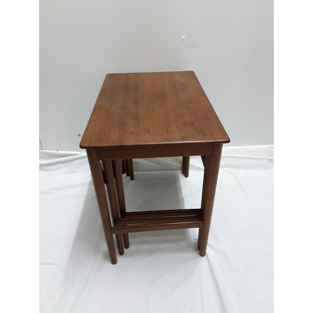 Teak Nesting Tables by Hans Wegner for Andreas Tuck, 1960s For Sale - Image 3 of 8