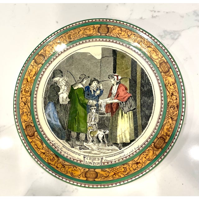 Vintage set of three decorative earthenware plates by Adams (England), featuring classic scenes from the traditional...