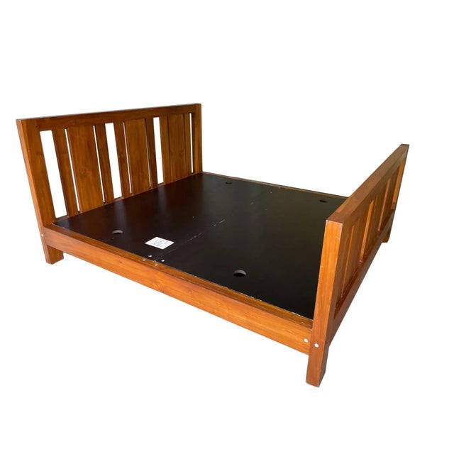 Asian Indonesian Teak King Size Bed Frame For Sale - Image 3 of 4