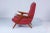 Wood Mid-Century Shaped Wood and Red Leather Armchair by C. Graffi, 1950s For Sale - Image 7 of 13