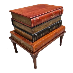 Vintage Edwardian Faux Stacked Books Side Table Made in Italy