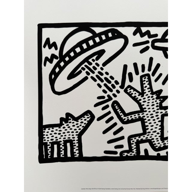 Black Keith Haring, Untitled 1982 (Dogs with Ufo's), 2000s, Paper For Sale - Image 8 of 9