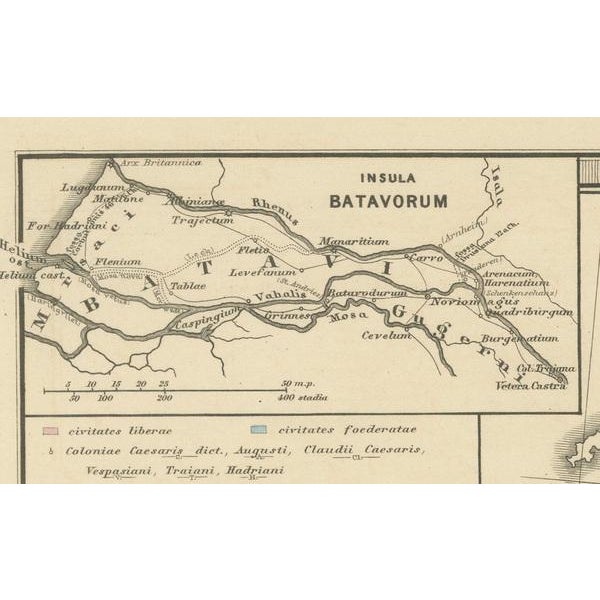 Late 19th Century Cartographic Overview of Gallic Tribes and Roman Provinces, 1880 For Sale - Image 5 of 9