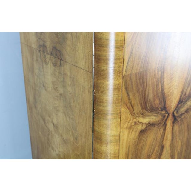 Wood Bauhaus Walnut Finish Wardrobe attributed to Vichr & Spol, Former Czechoslovakia, 1930s For Sale - Image 7 of 18