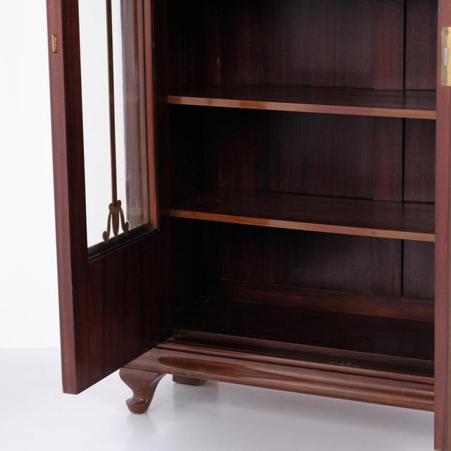 Display Cabinet in Hand-Polished Mahogany with Glass Doors, 1900 For Sale - Image 6 of 11