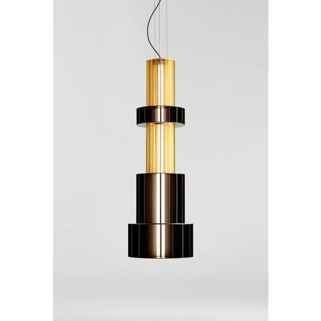 Stephen burks babel t gr custom combination suspended lamp for parachilna suspended lamp built using aluminum structures...