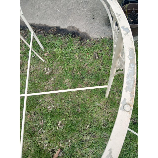 Cream Vintage Wrought Iron 5 Piece Patio Set For Sale - Image 8 of 9