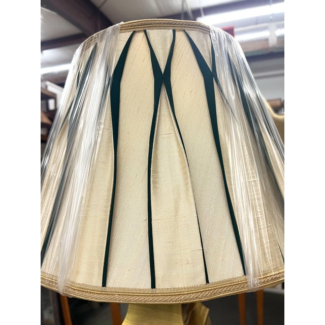 Brass Mid 20th Century Brass Asian Lamps With Ro Sham Beaux Shades - a Pair For Sale - Image 8 of 12